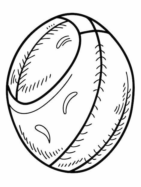 Vector kickball colouring book pages for children and adults with vector design