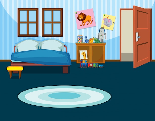 Vector a kid bedroom template