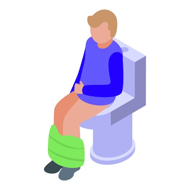 Vector kid on big toilet icon isometric vector baby child cute pot