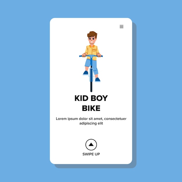 Kid boy bike vector