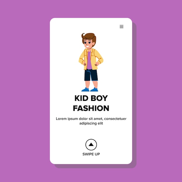 Kid boy fashion vector