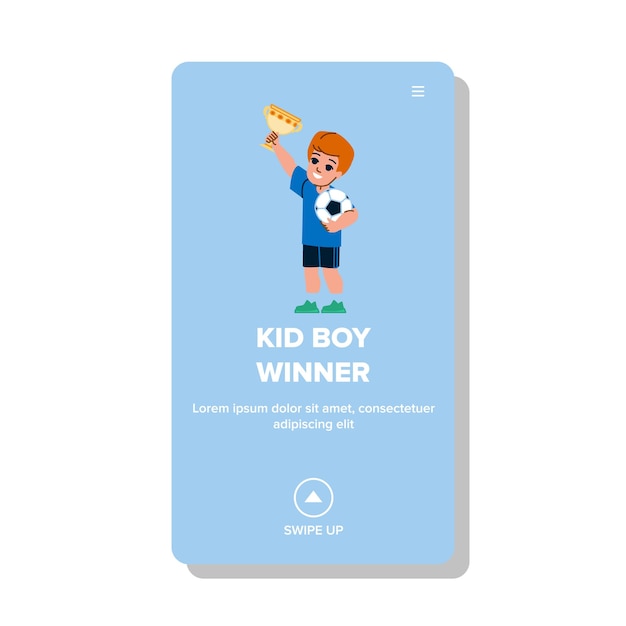 Kid boy winner vector