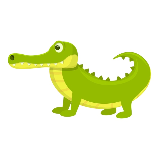 Vector kid crocodile icon cartoon of kid crocodile vector icon for web design isolated on white background