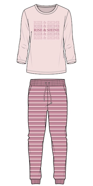 KID GIRLS TEEN GIRLS  WOMEN TEES AND PAJAMA SET VECTOR