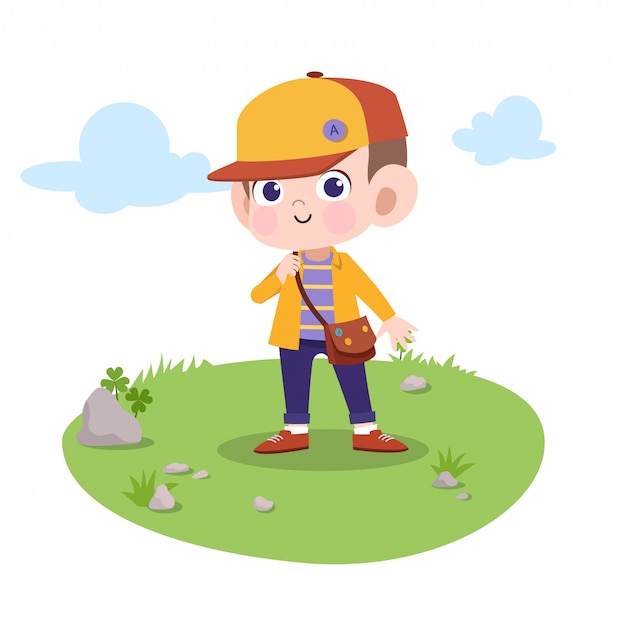 Kid go to school vector illustration