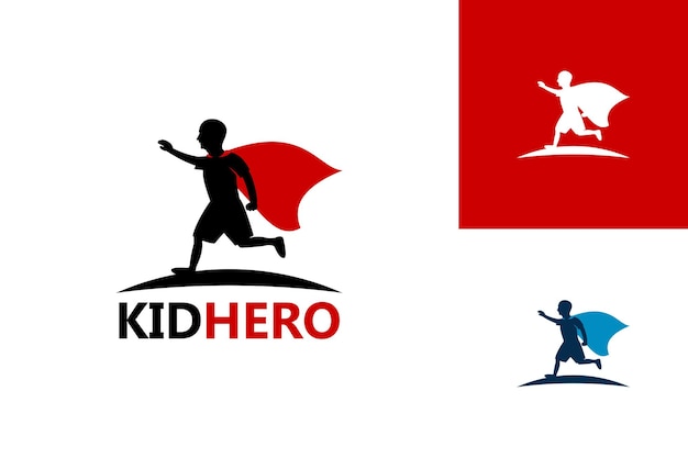 Kid Hero Logo Template Design Vector, Emblem, Design Concept, Creative Symbol, Icon