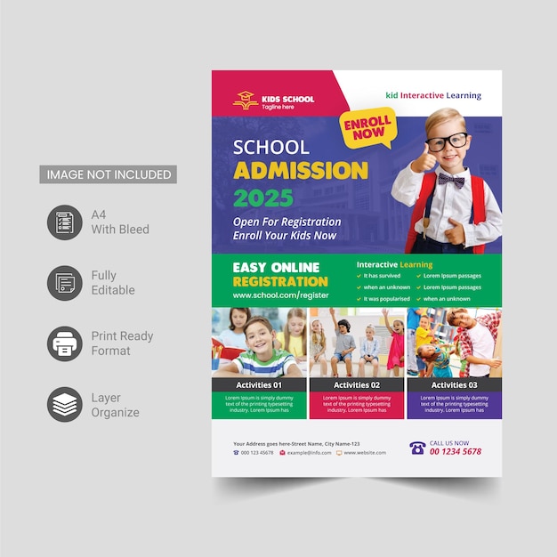 Kid's school education admission flye