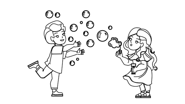 Kid soap bubbles vector