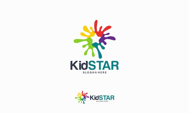 Kid Star logo designs concept, Star Painting logo template vector