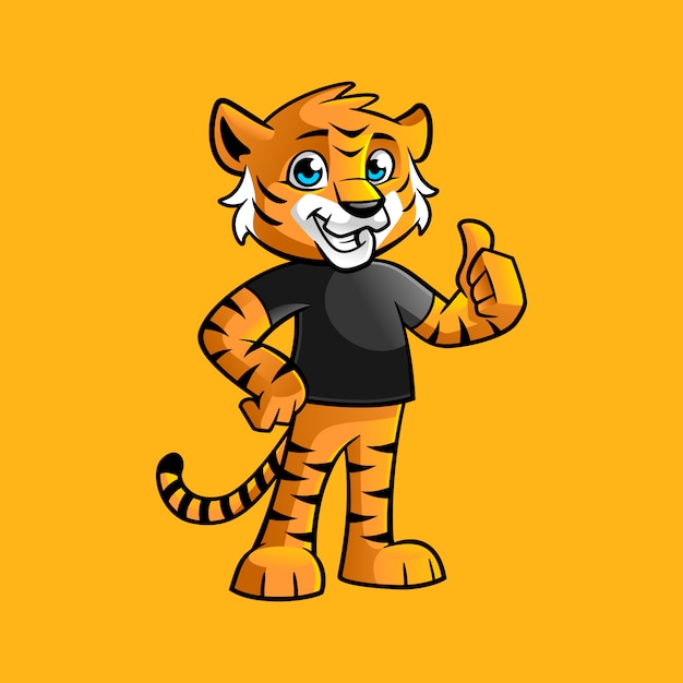 kid tiger thumbs up