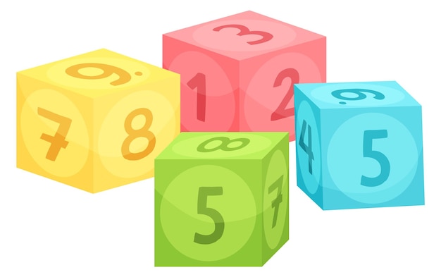 Kid toy cubes with numbers Baby education blocks