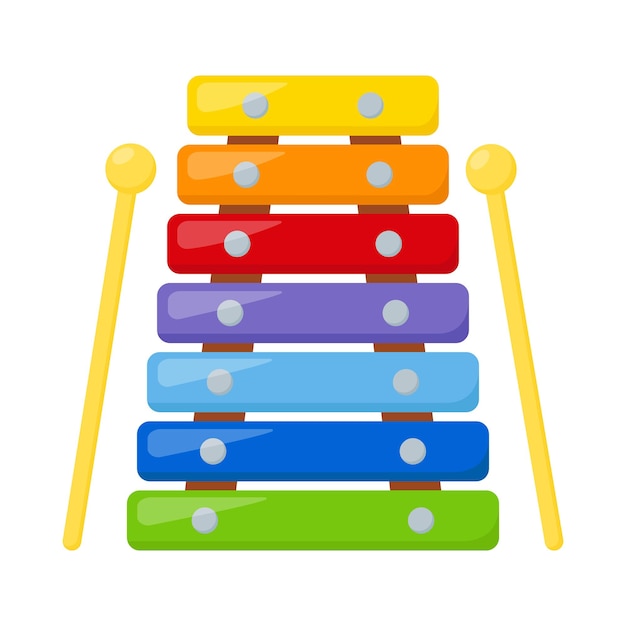 Kid toy xylophone, vector illustration