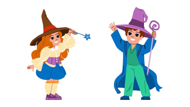 Kid wizard vector