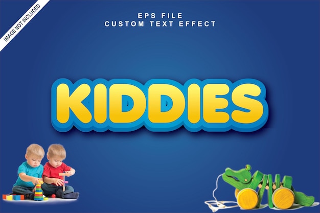 Vector kiddies 3d text vector effect