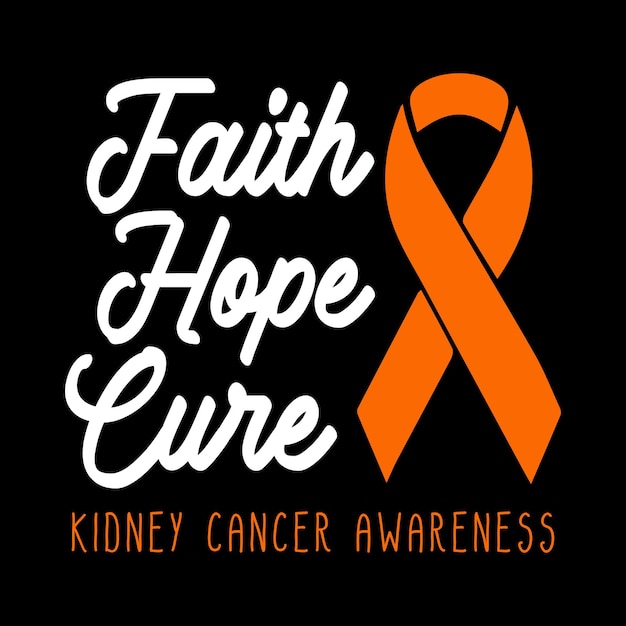 Kidney Cancer Awareness Lettering T-shirt Design With Periwinkle Ribbon Best for Print Design