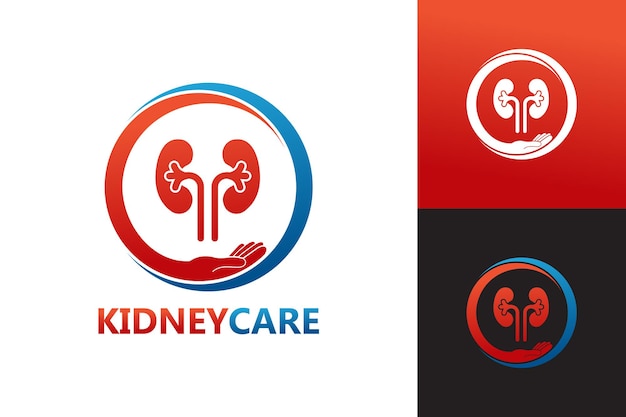 Kidney Care Logo Template Design Vector, Emblem, Design Concept, Creative Symbol, Icon