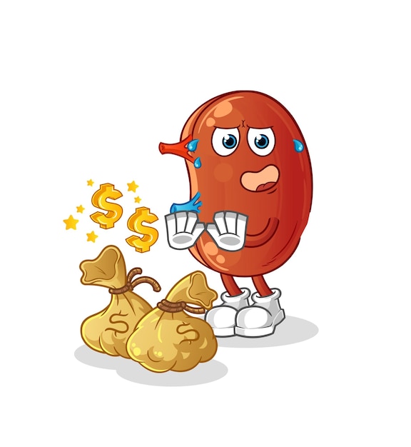 Kidney refuse money illustration character vectorxA