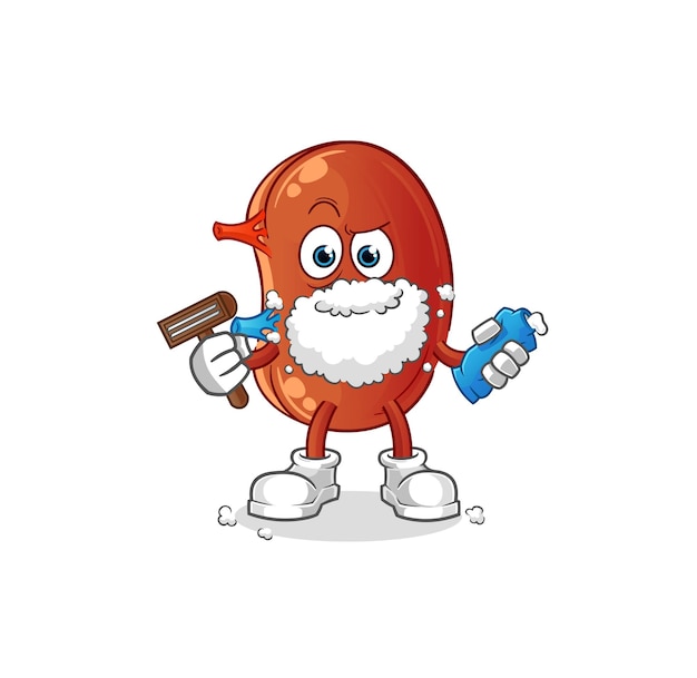 Kidney shave facial hair vector cartoon characterxA