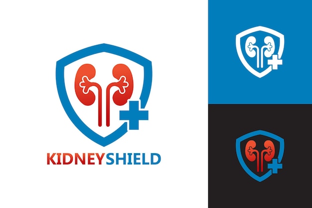 Kidney Shield Logo Template Design Vector, Emblem, Design Concept, Creative Symbol, Icon