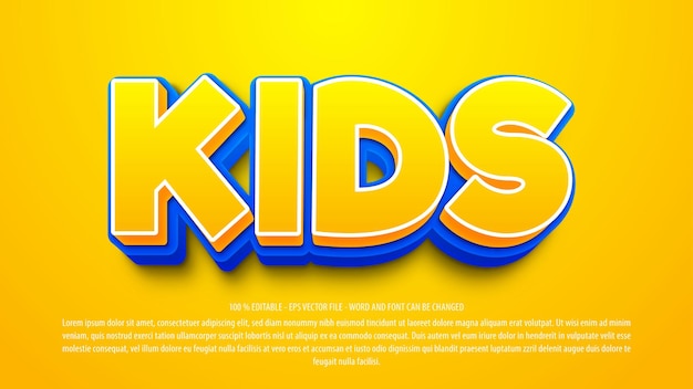 Kids 3d bold editable text effect