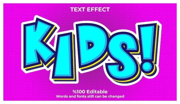 Kids 3D editable text effect