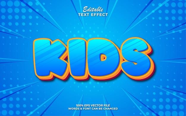 Kids 3d editable text style effect