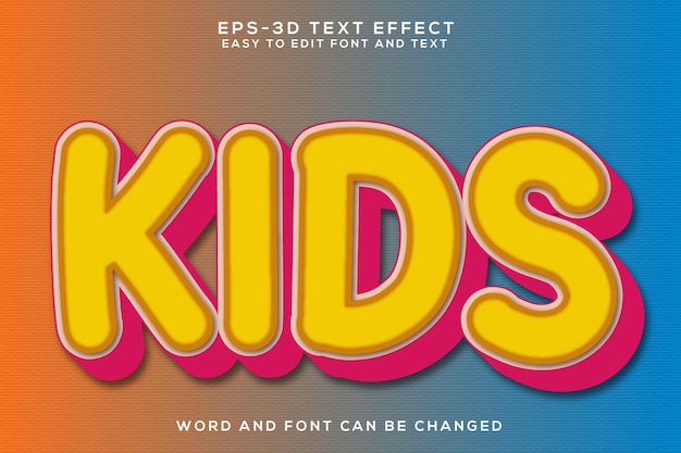 Kids 3d text effect