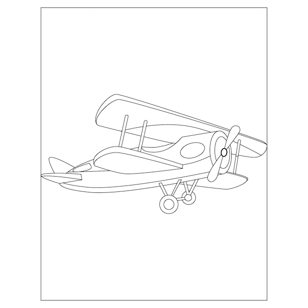 Kids Airplane Coloring Page