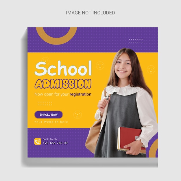 Kids Back to school modern social media banner design template