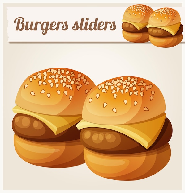 Kids burgers sliders detailed vector icon