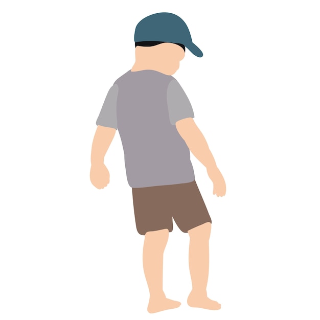 Kids in a cap in flat style, isolated