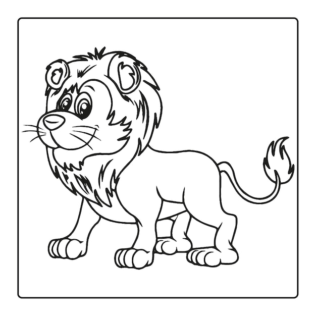 Kids Coloring Book Interiors LION