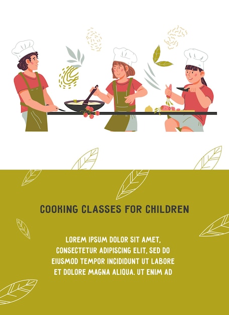 Kids cooking classes banner template Culinary master class for children