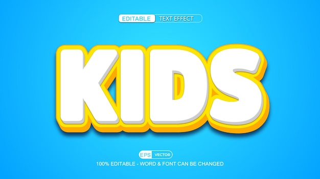 Kids Editable Text Effect Vector 3d style