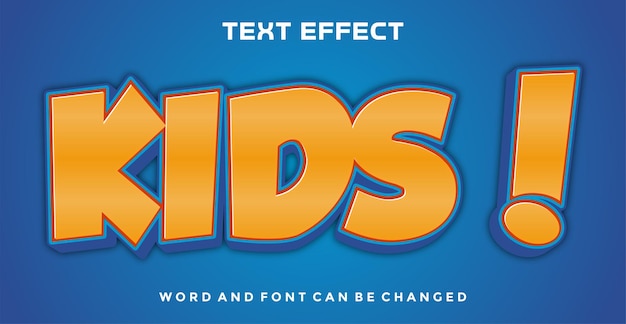 Vector kids editable text effect