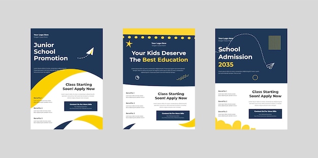 Kids education flyer design template