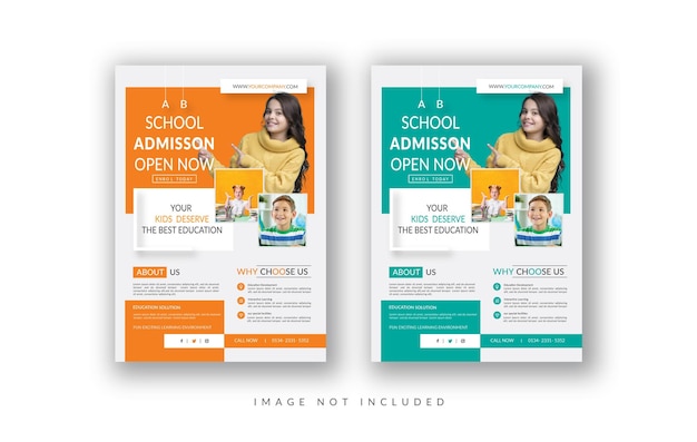 Kids education flyer School admission template design