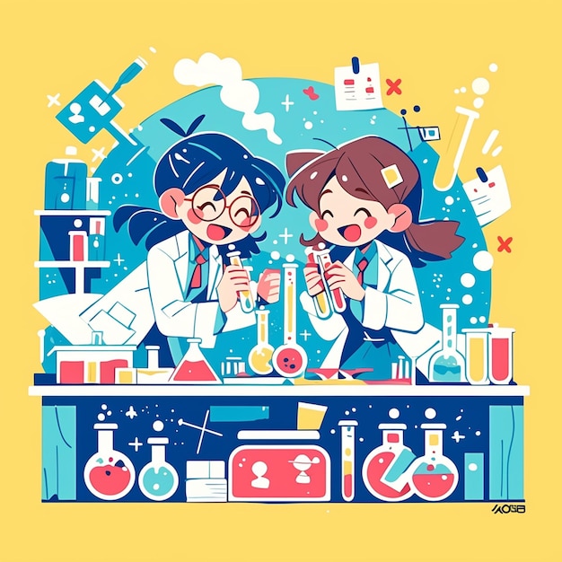 Kids Exploring School Science Labs