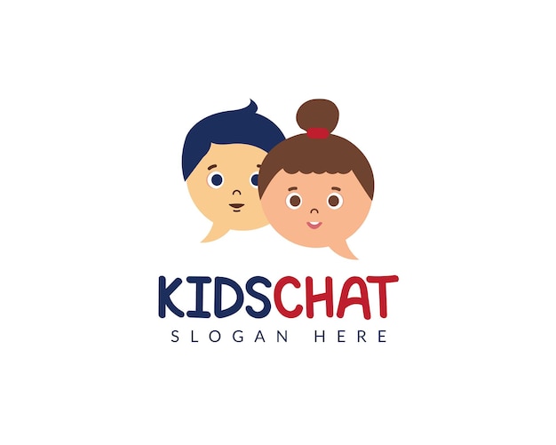 Kids face Chat icon logo