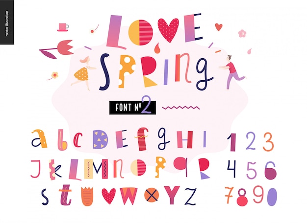 Kids flat alphabet set