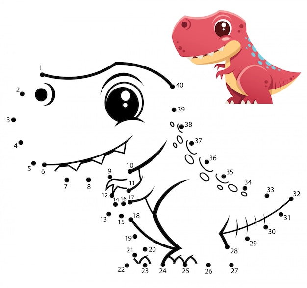 Kids game dot to dot Dinosaur