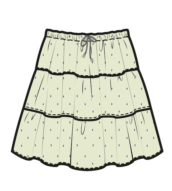 Vector kids and girls bottom fashion wear skirts vector illustration