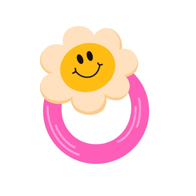 Kids jewelry cute ring Cartoon ring with a smiley face for children Fashion jewellery concept