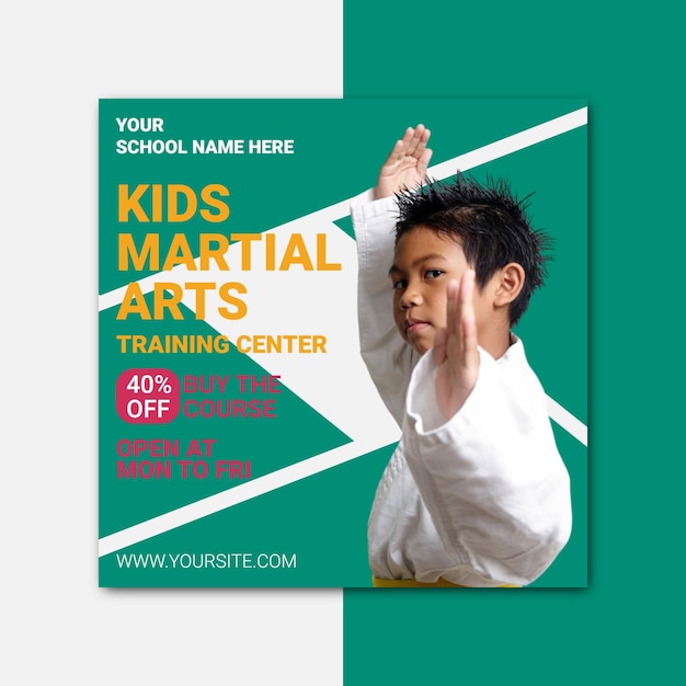 Kids Martial Arts Flyer Template Premium Vector