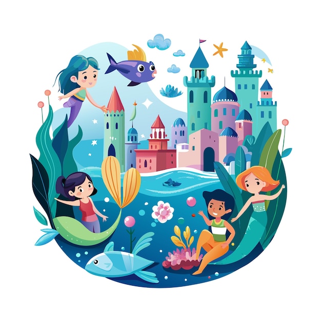 Kids moments vector illustration concept