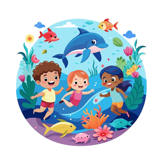 Kids moments vector illustration concept