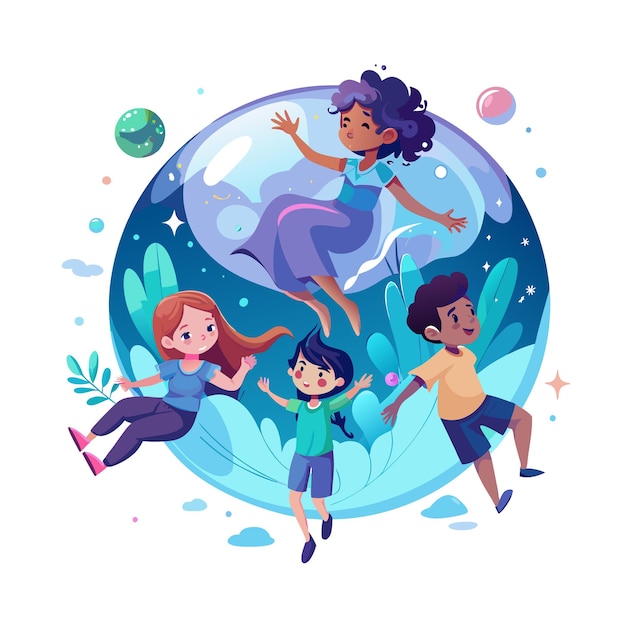 Kids moments vector illustration concept