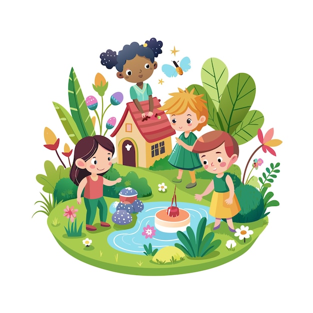 Kids moments vector illustration concept