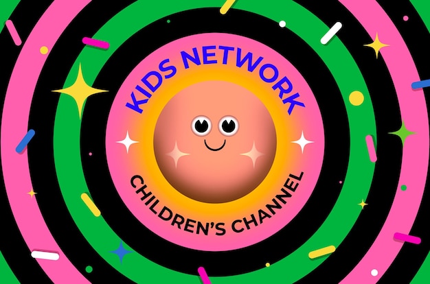 Kids Network and Kids Channel Illustration Background Design