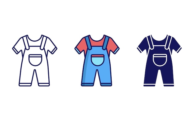 kids overalls dress icon